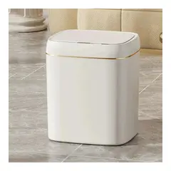 GENERICO - Bote Basura Inteligente Con Sensor Papelera Automática Crema