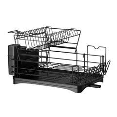 GENERICO - Escurridor De Platos 2 Niveles Con Bandeja Y Porta Vasos