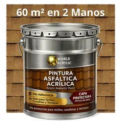 WORLD ACRYLIC - PINTURA - SELLO - IMPERMEABIZANTE - TEJAS ASFALTICA - TINETA 4G AMARILLO ARENA