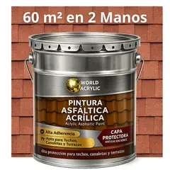 WORLD ACRYLIC - PINTURA - SELLO - IMPERMEABIZANTE - TEJAS ASFALTICA - TINETA 4G ROJO BEIGE