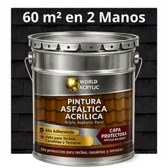 WORLD ACRYLIC - PINTURA - SELLO - IMPERMEABIZANTE - TEJAS ASFALTICA - TINETA 4G NEGRO SEÑAL