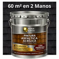 WORLD ACRYLIC - PINTURA - SELLO - IMPERMEABIZANTE - TEJAS ASFALTICA - TINETA 4G NEGRO INTENSO