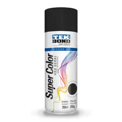 TEKBOND - Pintura Spray Acrílica Super Color Negro Opaco 350 ml Uso General