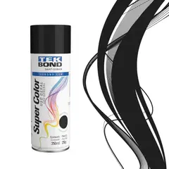 TEKBOND - Pintura Spray Acrílica Super Color Negro Brillante 350 ml Uso General