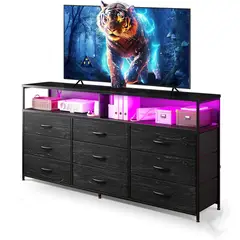 YOMYM - Armario de Almacenamiento con 9 Cajones+Dos espacios abiertos 140×30×90cm