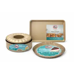 ILKO - Pack Moldes Non Stick Gold Pizza y Asadera