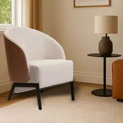 ALAIA HOME - Poltrona Bruccia Beige Eco-cuero Café