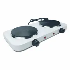 GENERICO - Cocinilla Eléctrica Encimera Portátil 2 Platos Práctica Color Blanco