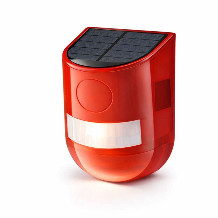 Alarma Solar Exterior con Sensor de Movimiento para Protección Continua 129D- Resistente a la lluvia
