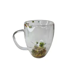 GENERICO - TAZAS DOBLE PARED CON FLORES ETERNAS 350ML