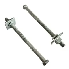 GENERICO - Perno Acero Galvanizado Poste 5/8 X 9 Con Tuerca Y Golillas