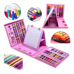 GENERICO - Lápices Pastel Acuarelables Genérica 208 Pzas Dibujo Rosa