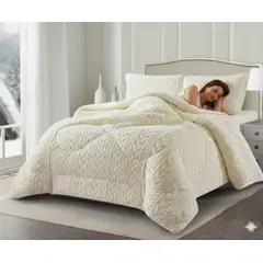 GENERICO - COBERTOR DE INVIERNO KING CON CHIPORRO DISEÑO RELIEVE TRENZADO UNICOLOR TFI
