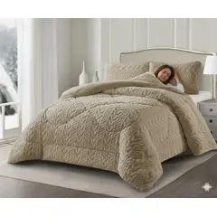 GENERICO - COBERTOR DE INVIERNO CON CHIPORRO KING TEXTURIZADO RELIVE TRENZADO TF