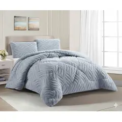 GENERICO - COBERTOR DE INVIERNO KING CON CHIPORRO DISEÑO TEXTURIZADO RELIEVE HOJAS UNICOLOR TFI