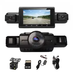 GENERICO - Cámara Auto Dashcam 360 4 En 1 Con Cámara De Retroceso 64 Gb