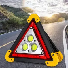 MOVI - Triangulo de emergencia recargable y con panel solar Luz Led y linterna