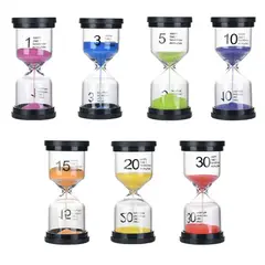 GENERICO - 6pc Relojes De Arena Juegos Tiempo1 3 5 10 15 30 Mins Vidrio Multicolor