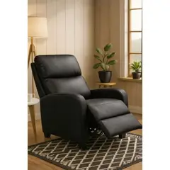 COSAS CASA - Sillon Reclinable Berger Holanda PU Negro