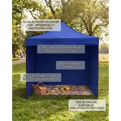 MYLHOGAR - Toldo Plegable 3x3 Metros Carpa Impermeable con Cortinas Laterales UV