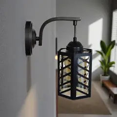 WANT - APLIQUE MODERNO HIERRO Y VIDRIO PORTA AMPOLLETA E27.