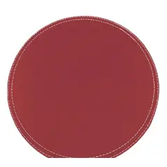 DORAL - Set 4 Individuales Redondo Ecocuero 42x32cm Rojo