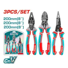 TOTAL TOOLS - Set de Alicates 3 piezas Multifunción Total