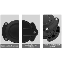 HOOPET - Funda Protectora Dura De Airtag Para Collar De Perro O Gato Negro Liso Estándar