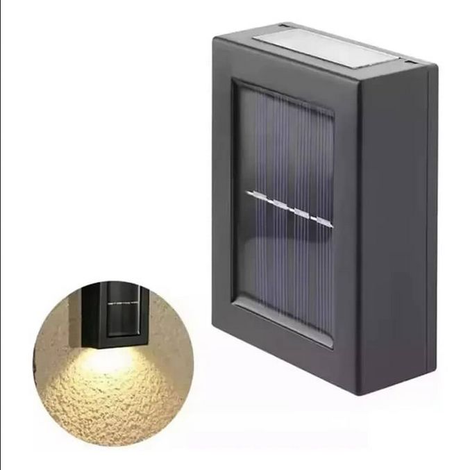 Aplique Solar Pack X2 Led solar Exterior Resiste Impermeable Luz Cálida