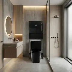 JOYTEK - Estante Organizador para WC Negro 170x60x21 cm