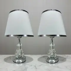 GENERICO - Lampara Velador Mesa Escritorio Living Sobremesa Decorativa Moderna Minimalista Interior E27 Pack x2