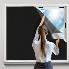 KUANGYE - Cortinas Blackout Portátiles Se Puede Cortar 145CM X 3 M Negro