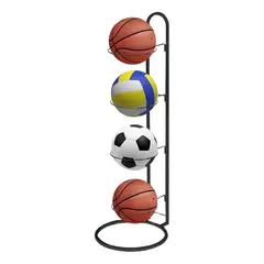 KUANGYE - Organizador Balones Metal 4 Niveles Negro