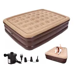 ESHOPANGIE - Cama Colchón Inflable 2 Plazas Con Bomba Eléctrica Camping