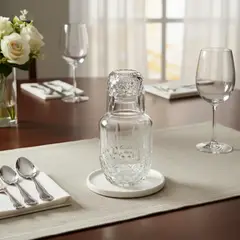 GENERICO - Jarra Con Vaso De Vidrio diseño rombos 18cm