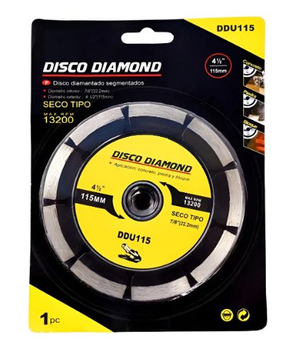 Disco Diamantado Cortes Rápidos 4 1/2 Ddu115h Tipo Seco