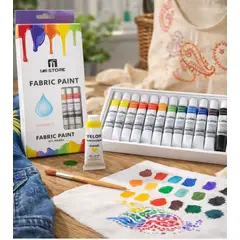 GENERICO - Set 12 Pinturas Para Tela 12ml Colores Textiles Lavables
