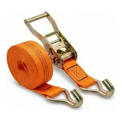 GENERICO - Eslinga De Amarre 10m 3t Con Ratchet Y Ganchos Reforzados Naranja