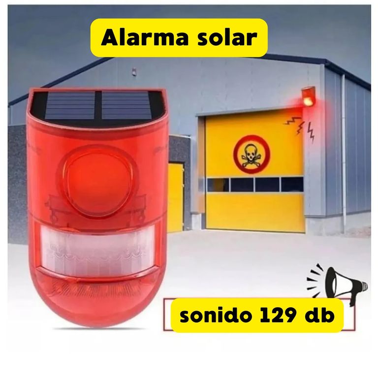 ALARMA SOLAR CON SENSOR DE MOVIMIENTO IMPERMEABLE