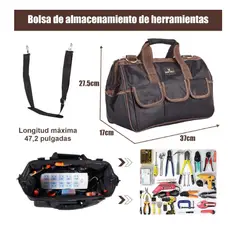 GENERICO - Bolso Herramientas Electricista Correa Hombro Ajustable Marr Bordó