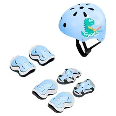 LUBABYCAS - Casco Infantil Y Set De Protección 6 Piezas Súper