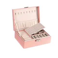 GENERICO - Organizador Joya Joyero Para Collar Anillos Caja De Almacenamiento De Joyas Dos Niveles 23179cm
