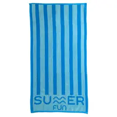SUMMER FUN - Toalla de Playa Stripes 90x180 cm Celeste