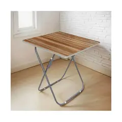 GENERICO - Mesa Plegable Portatil Para Exterior Comedor 60x60 Marrón