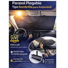 MOVI - PARASOL PLEGABLE PARA AUTO CON FILTRO UV TIPO SOMBRILLA