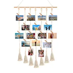 DANWEILE - Estante para fotos colgante de estilo bohemio para el hogar