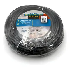 GENERICO - Cable Cordón Eléctrico Sil Flexible 2x1mm2 20m Negro Sec - Negro