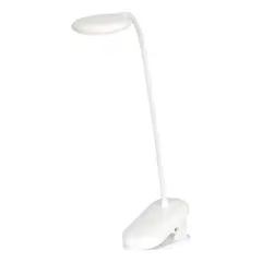 DRL LIGHTING - Lámpara Mesa-escritorio Recargable Clip 3 Tonos Luz Sensor Blanco Blanco