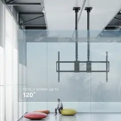 BRASFORMA - Soporte para TV Grande de Alta carga para Techo 60" a 120" 120kg Doble Tubo SBRP15610L