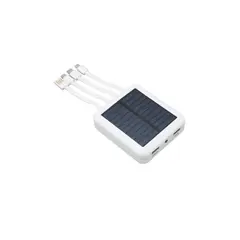 IRM - Power Bank Solar 10000mah Carga 4 En 1 Multi Conectores Blanco